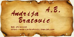 Andrija Bratović vizit kartica